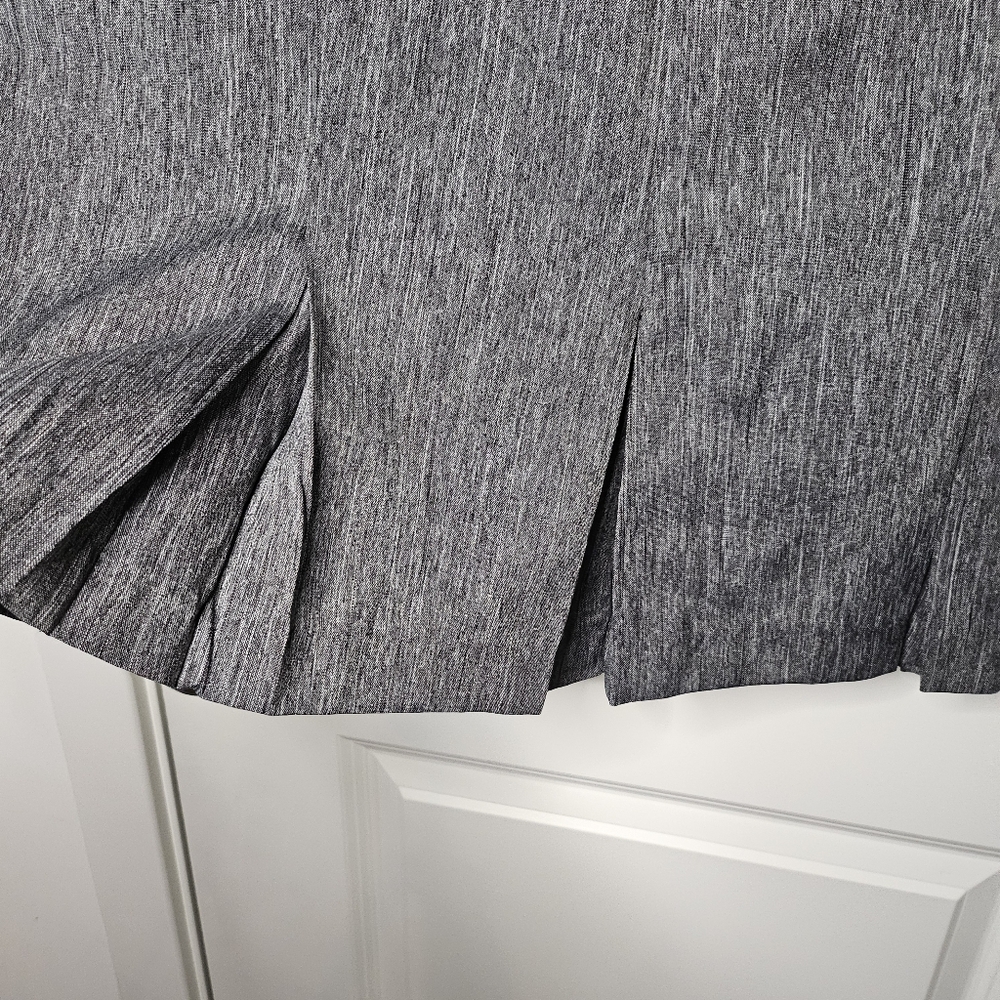 Women's Gray A-Line Skirt Plus Size 24W Knee Length Career Casual Pleats Stretch - Picture 5 of 9